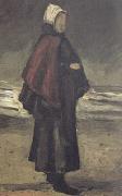 Vincent Van Gogh Fisherman's wife on the Beach (nn04) USA oil painting artist